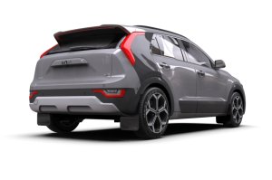 Kia Niro Mud Flap Kit - Rally Armor - UR Black Flap/Blue Logo - Black - `23-`25